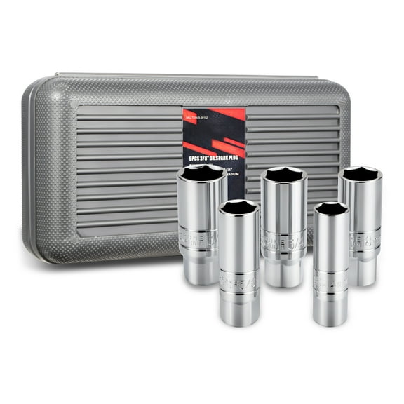 5-Pcs 3/8-inch Drive Spark Plug Socket Set - 5/8" 3/4", 13/16", 14mm, 18mm, SAE & Metric