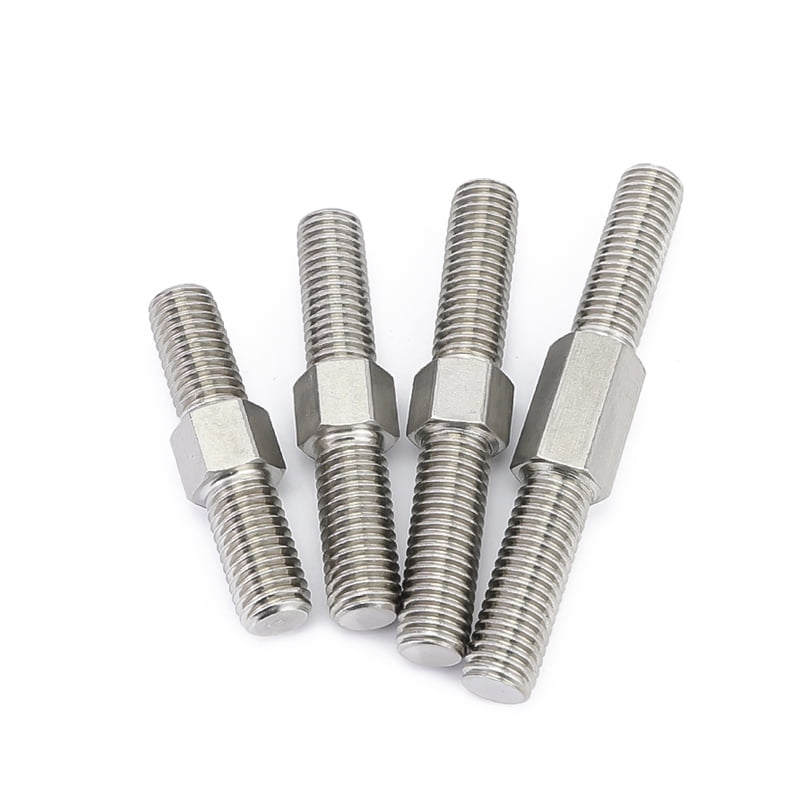5 Pcs 304 Stainless Steel Double-Ended Positive And Negative Tooth Threaded Rods M4x50mm.