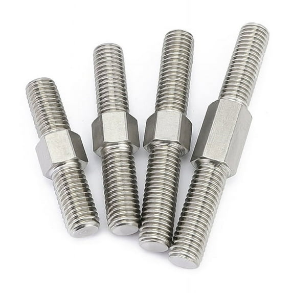 5 Pcs 304 Stainless Steel Double-Ended Positive And Negative Tooth Threaded Rods M6x60mm.
