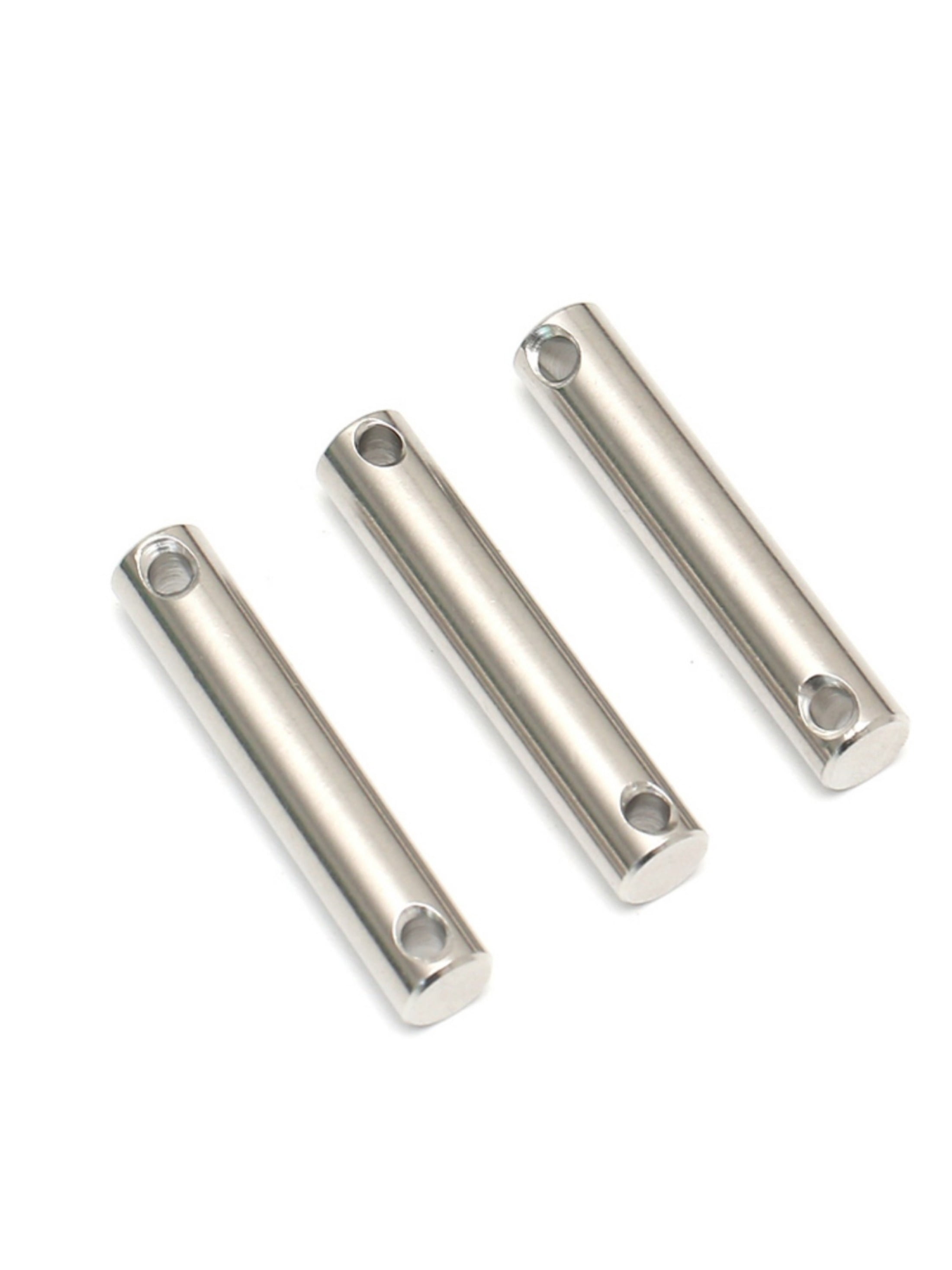 5 Pcs 304 Stainless Steel Double-Headed Cylindrical Pins with Holes, M10x25mm.