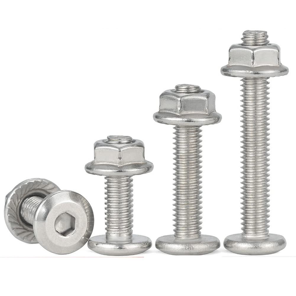 5 Pcs 304 Stainless Steel Large Flat Head Hex Socket Set Screws for ...