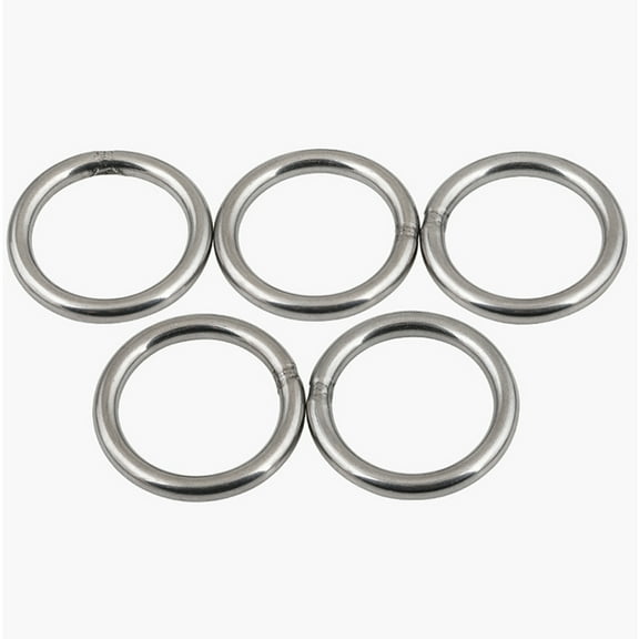 5 Pcs 304 Stainless Steel Solid Welded O-Ring Hand Pull Rings, Wire diameter: 5mm outer diameter :40mm, inner diameter :30mm.