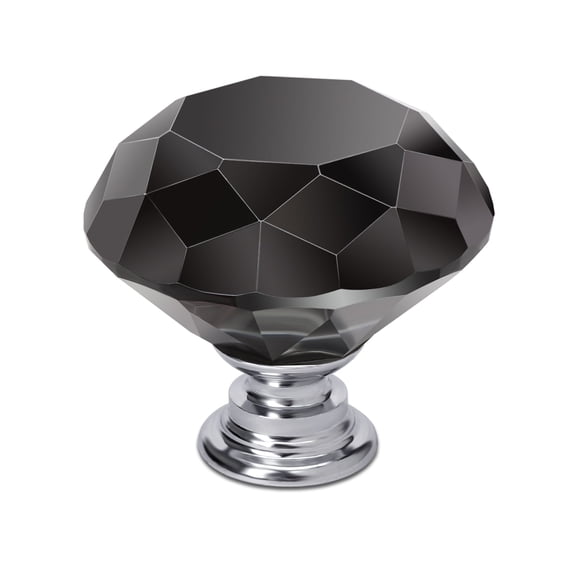 5 Pcs 30mm Diamond Shape Crystal Cabinet Pulls, Cupboard Drawer Knob, Kitchen Cabinet Door Wardrobe Handles, Furniture Hardware Handles for Kitchen, Dresser, Cupboard, Bathroom, Wardrobe(Black)