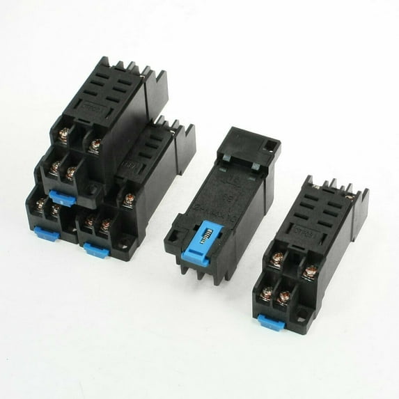 5 Pcs 35mm DIN Rail Mount DTF08A 8Pin Relay Holder Socket Base for LY2N-J