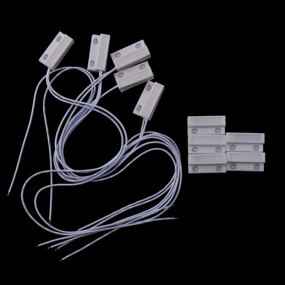 5 Pcs -38 Wired Door Window Sensor Magnetic Switch For Home Alarm System,When Sensor Together,Normally Closed Nc