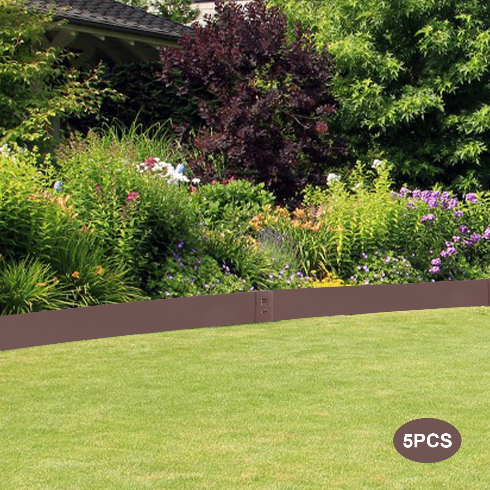 5 Pcs 39" Metal Landscape Edging Steel Lawn Edging Bendable Metal Garden Barrier