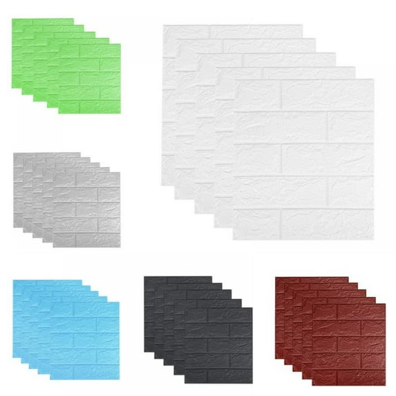 5 Pcs 3D Wallpaper Wall Panels Stick and Peel, Printable Faux Paneling Self Adhesive Waterproof 3D Wallpaper Stick and Peel for Bedroom, Bathroom, Kitchen, Fireplace