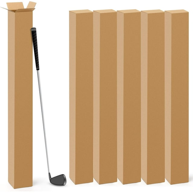 5 Pcs 4 x 4 x 48 Inch Golf Club Shipping Boxes 4L x 4W x 48H Tall