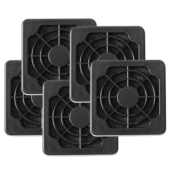 5 Pcs 42mm PC Fan Dust Filter Dust Proof Desktop Computer Fan Filter Grills Plastic Washable Fan Shield Filter Mesh Black