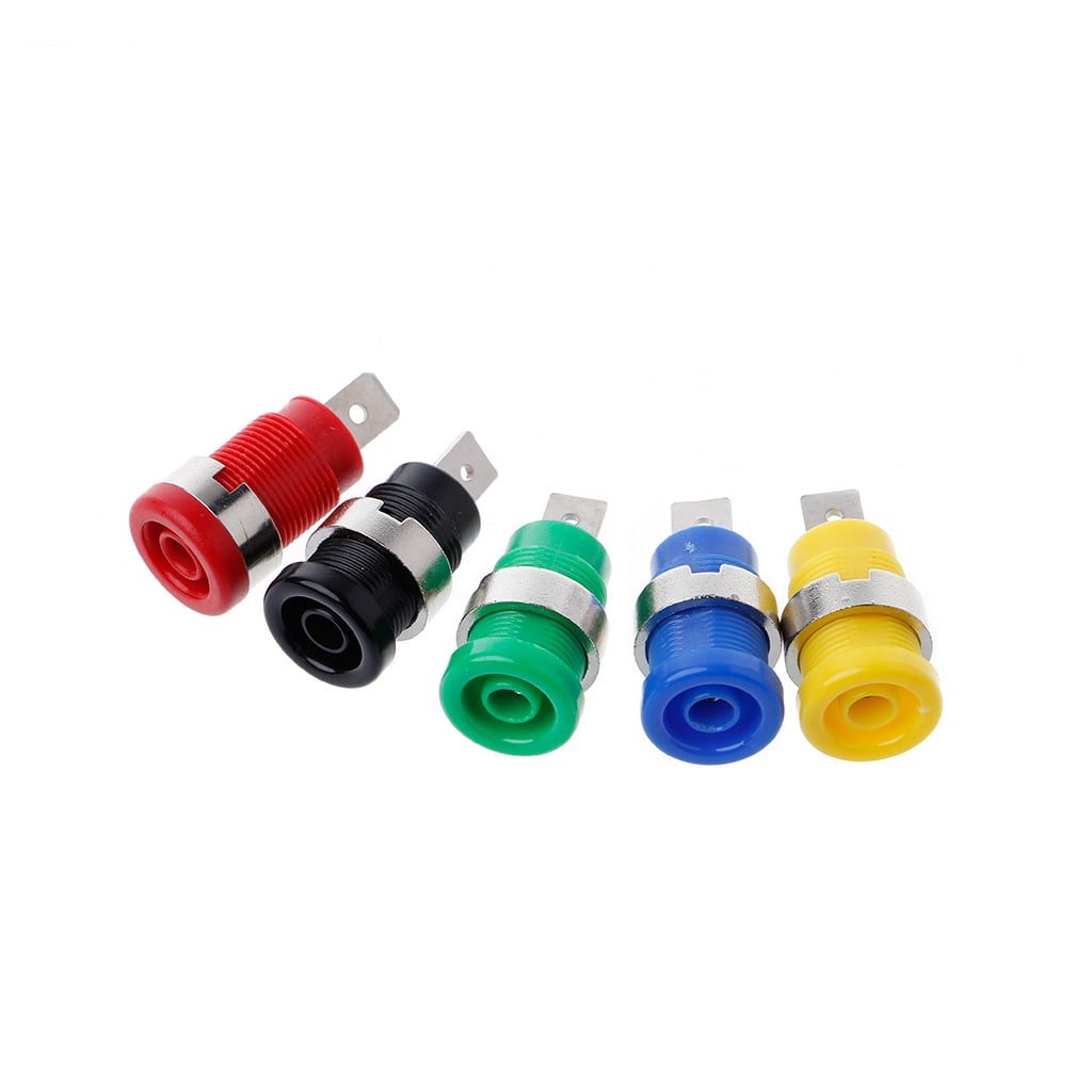 5 Pcs 4mm Banana Plugs Female Jack Socket Plug Wire Connector 5 Colors ...