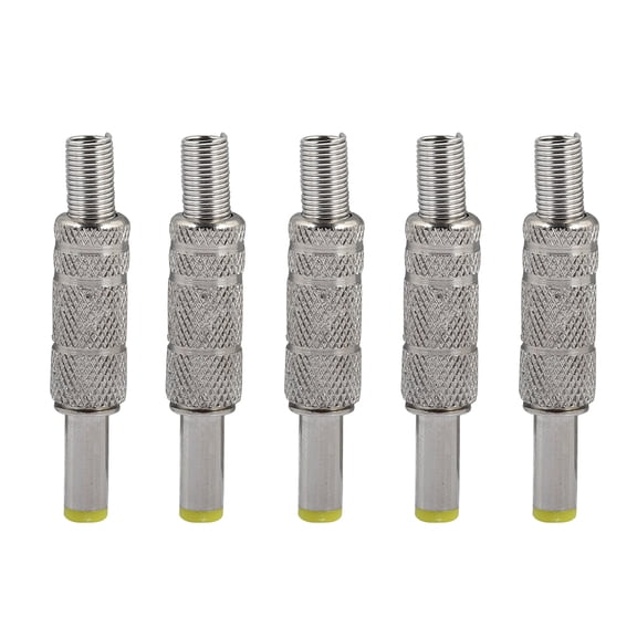 5 Pcs 5.5x2.5mm DC Male Power Metal Plug Connector Jack Adapter
