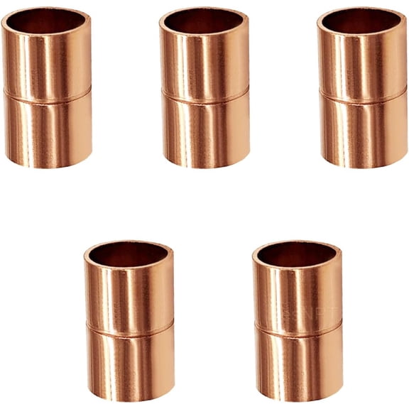 5 Pcs 5/8" Copper Coupling Fittings,C x C Sweat Connection Adapter for HVAC Air Conditioning Plumbing Refrigeration