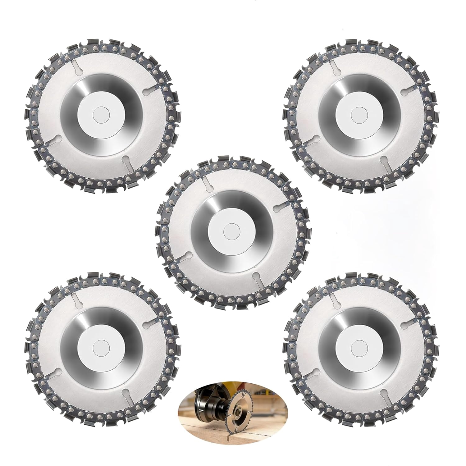 5 Pcs 5/8 Inch Chain Disc Saw Blades for 4 Inch/ 4-1/2 Inch Angle ...