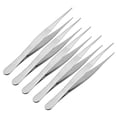 thumbnail image 1 of Unique Bargains 5Pcs 5 inch Stainless Steel Straight Pointed Tweezers with Serrated Tip, 1 of 4