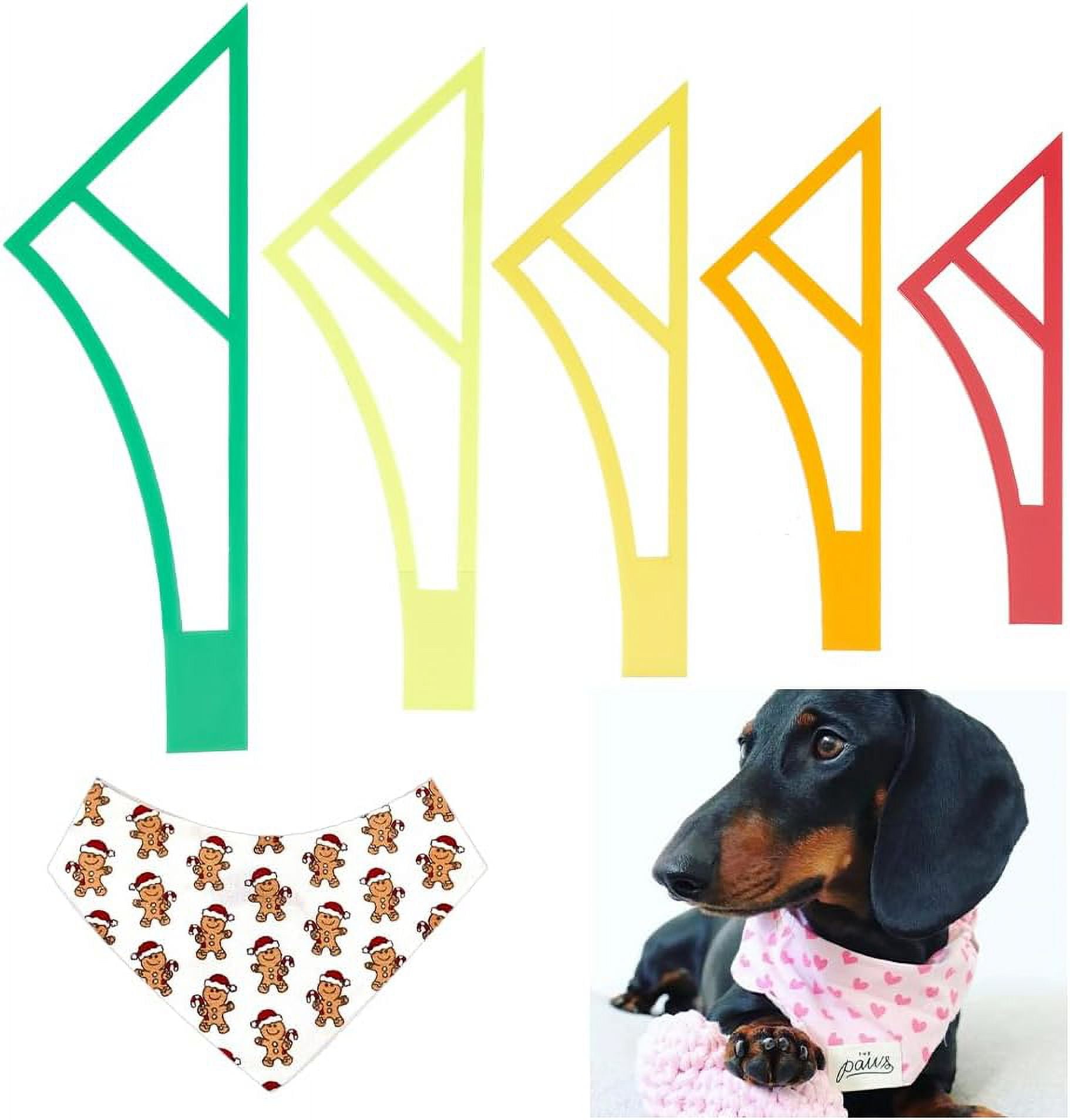 Pet Ruler Designs 5 Pcs 5 Size Dog Bandana Sewing Template Set Small Sewing Rulers Set ...