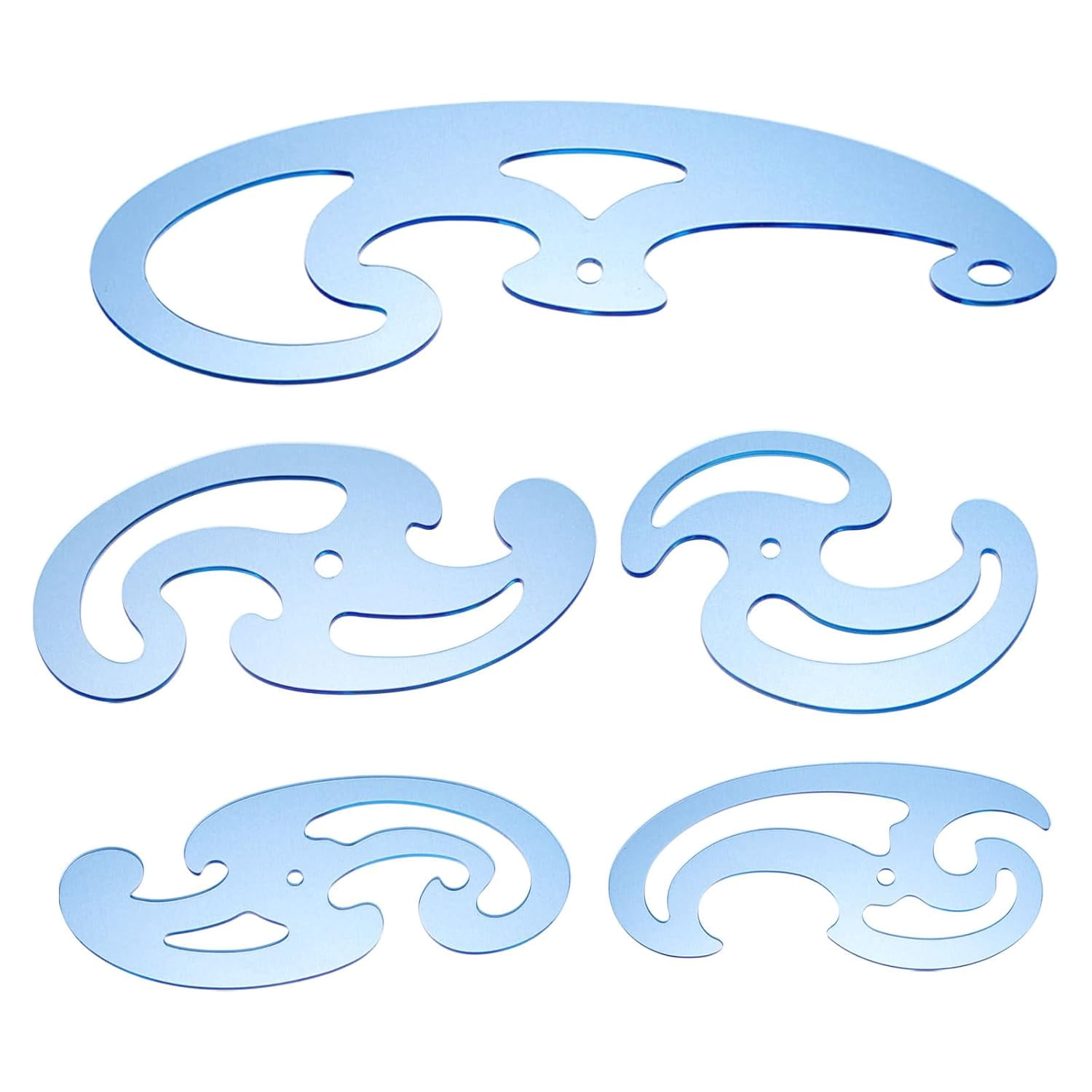 5 Pcs 5 Styles Acrylic French Curve Ruler for DIY Sewing Tools Sky Blue ...