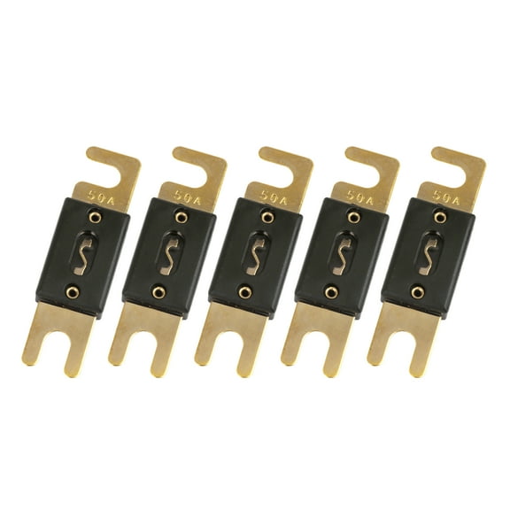 5 Pcs 50 Amp ANL Fuse Gold Tone Plated for Auto Car Audio Video Stereo