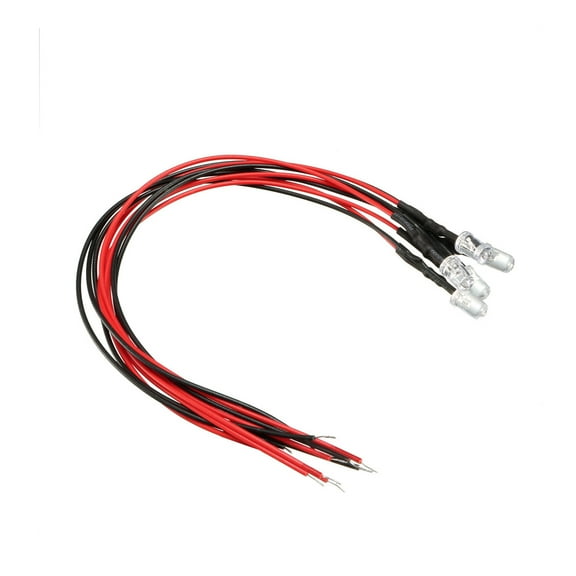 5 Pcs 5mm Pre-Wired Diffused LED Diodes Light 20mA DC 9-12V Red