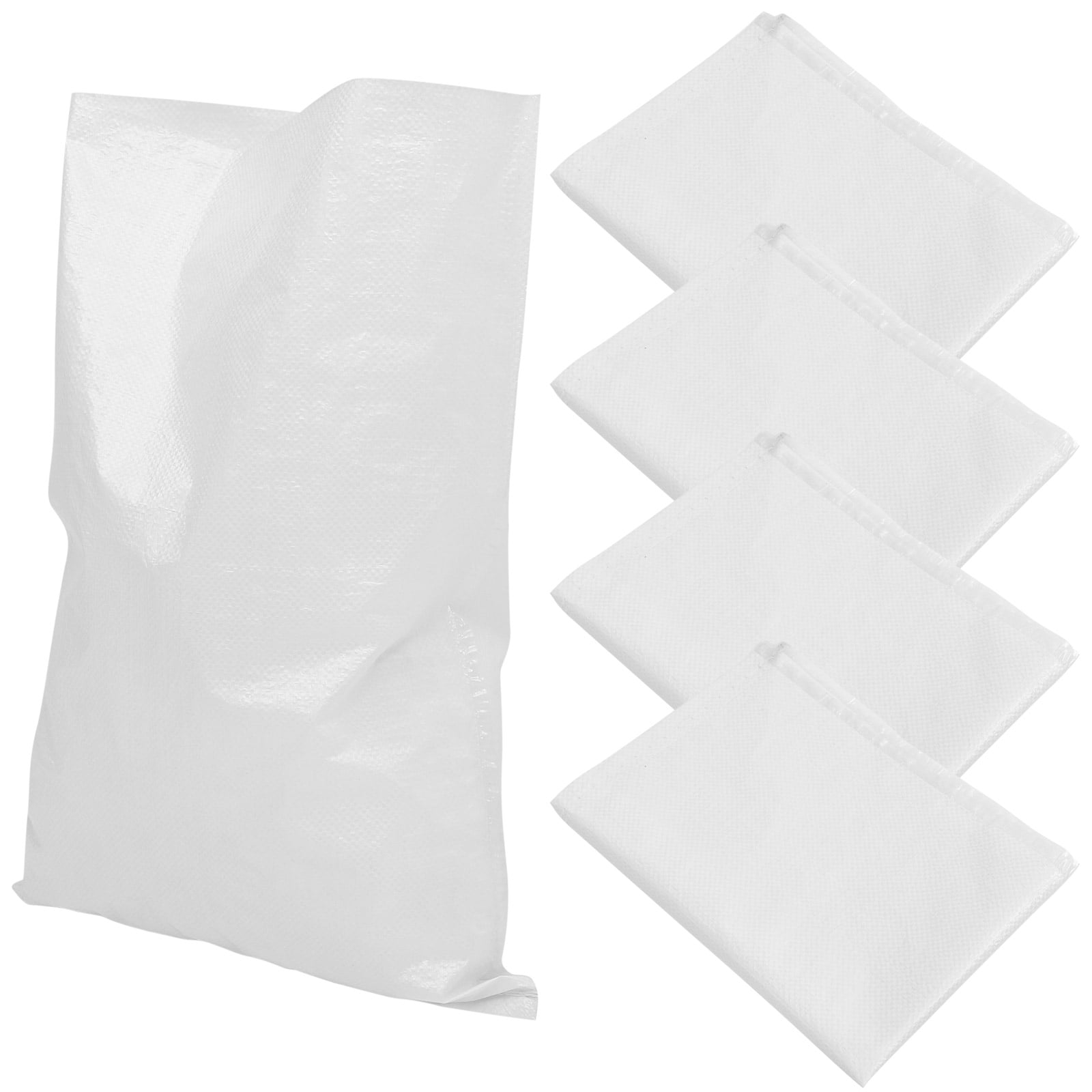 5 Pcs 5pcs Bright White Coated Waterproof Woven Bags Plastic Packing Sand Flood Sandbags Barrier for Flooding