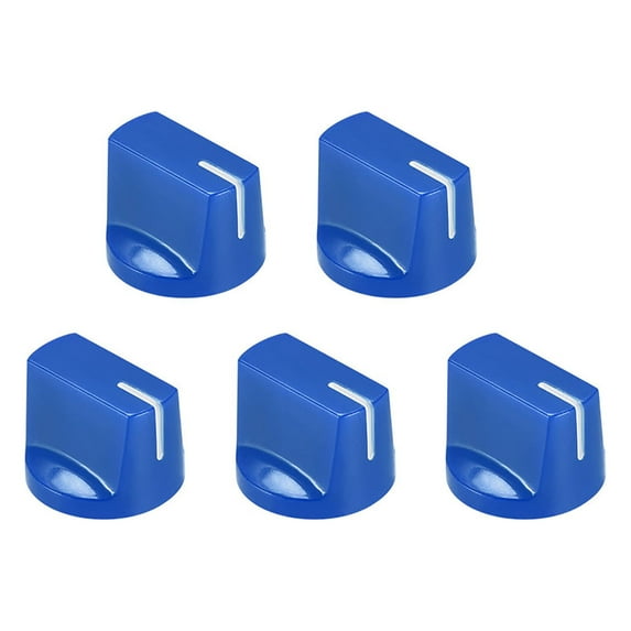 5 Pcs 6.4mm Shaft Hole Guitar AMP Effect Pedal Knobs Pointer Control Knobs with Set Screw Blue