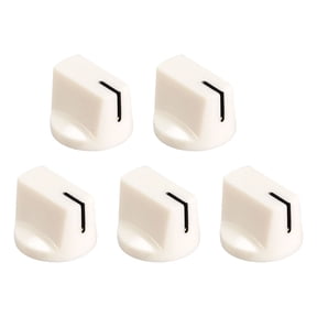 5 Pcs 6.4mm Shaft Hole Guitar AMP Effect Pedal Knobs Pointer Control Knobs with Set Screw White