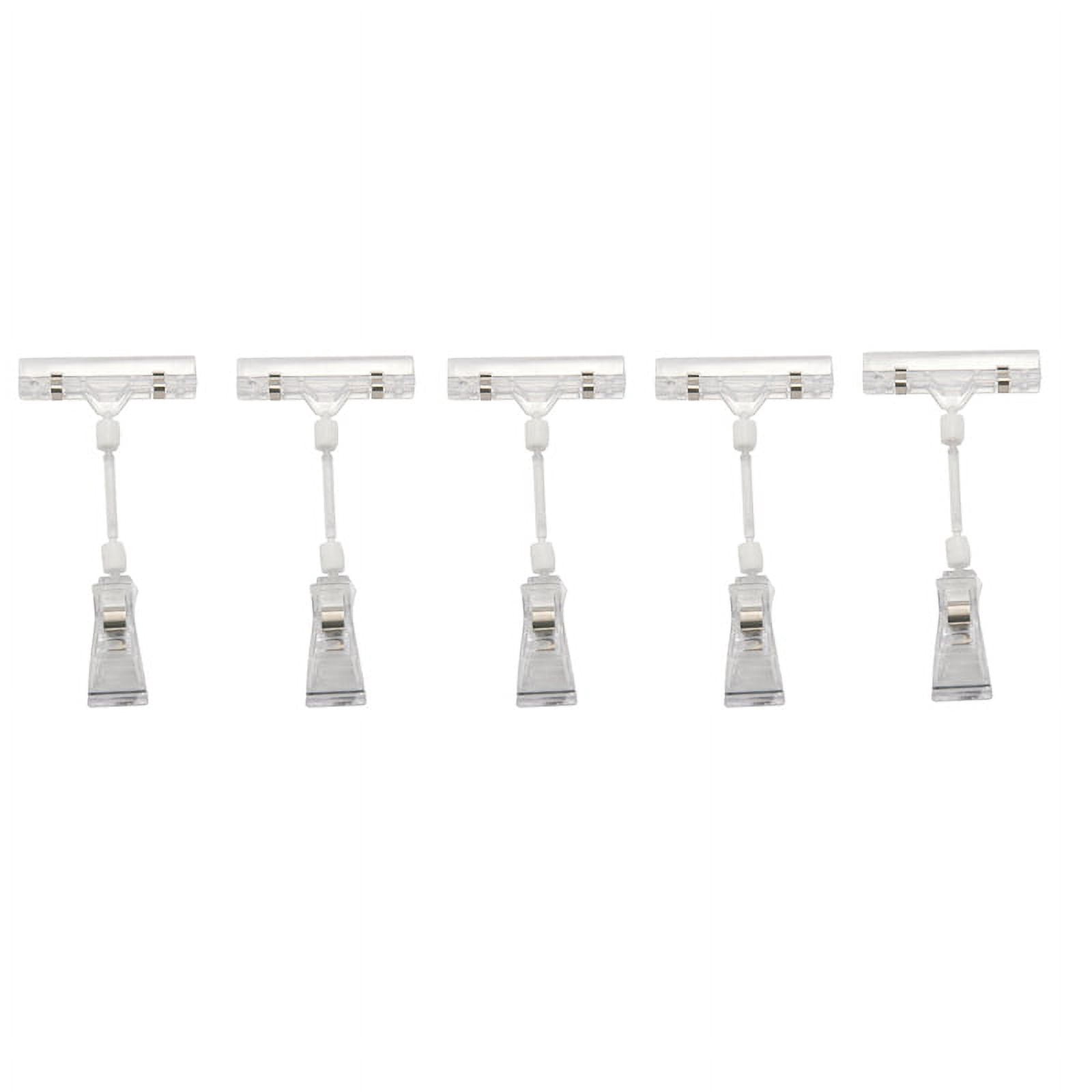 5 Pcs 6.5 inch Height Transparent Plastic Double Clips Adjustable Sign ...