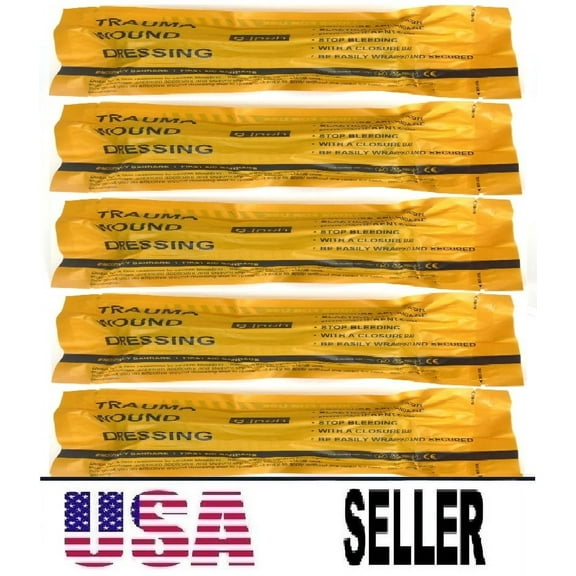 5 Pcs 6 Inch Israeli Emergency Bandage Compression Pressure Trauma Wound Dressing Sterile Vacuum Sealed Medical First Aid IFAK Multi