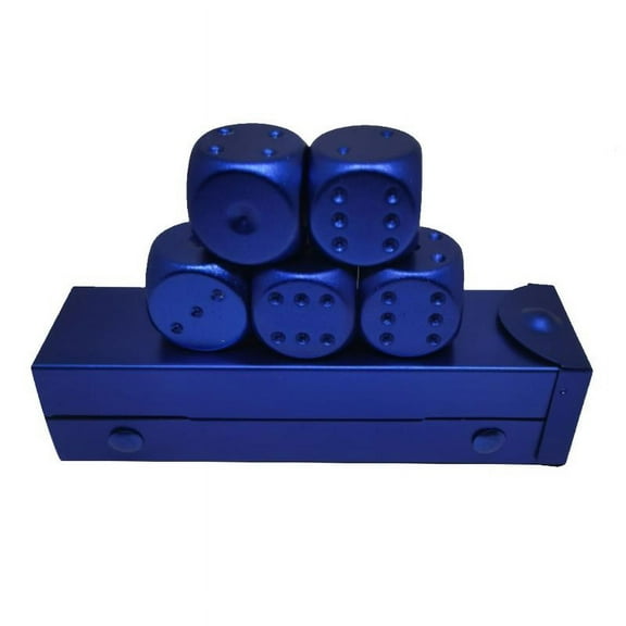 5 Pcs 6 Sided Dice Set with Box for Board Game Silver/Gold/Green/Red/Blue/Purple