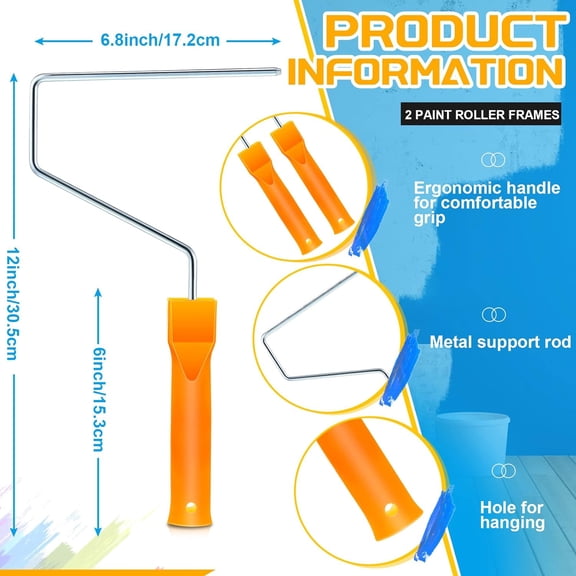 5 Pcs 8 Inch Textured Paint Roller Bed Liner Roller Covers and Frame Kit Orange Peel Texture Roller Roll on Bed Liner for Truck Coating Create Texture Effect$$