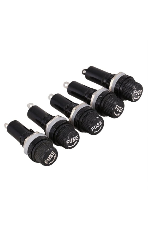 5 Pcs AC 125V 15A 6 x 30mm Panel Mount Fuse Holder