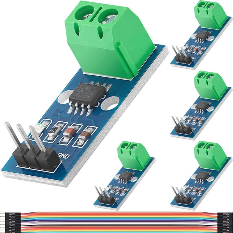 5 Pcs ACS712 30A Range Current Sensor Module Chip ACS712ELC-30A Current ...