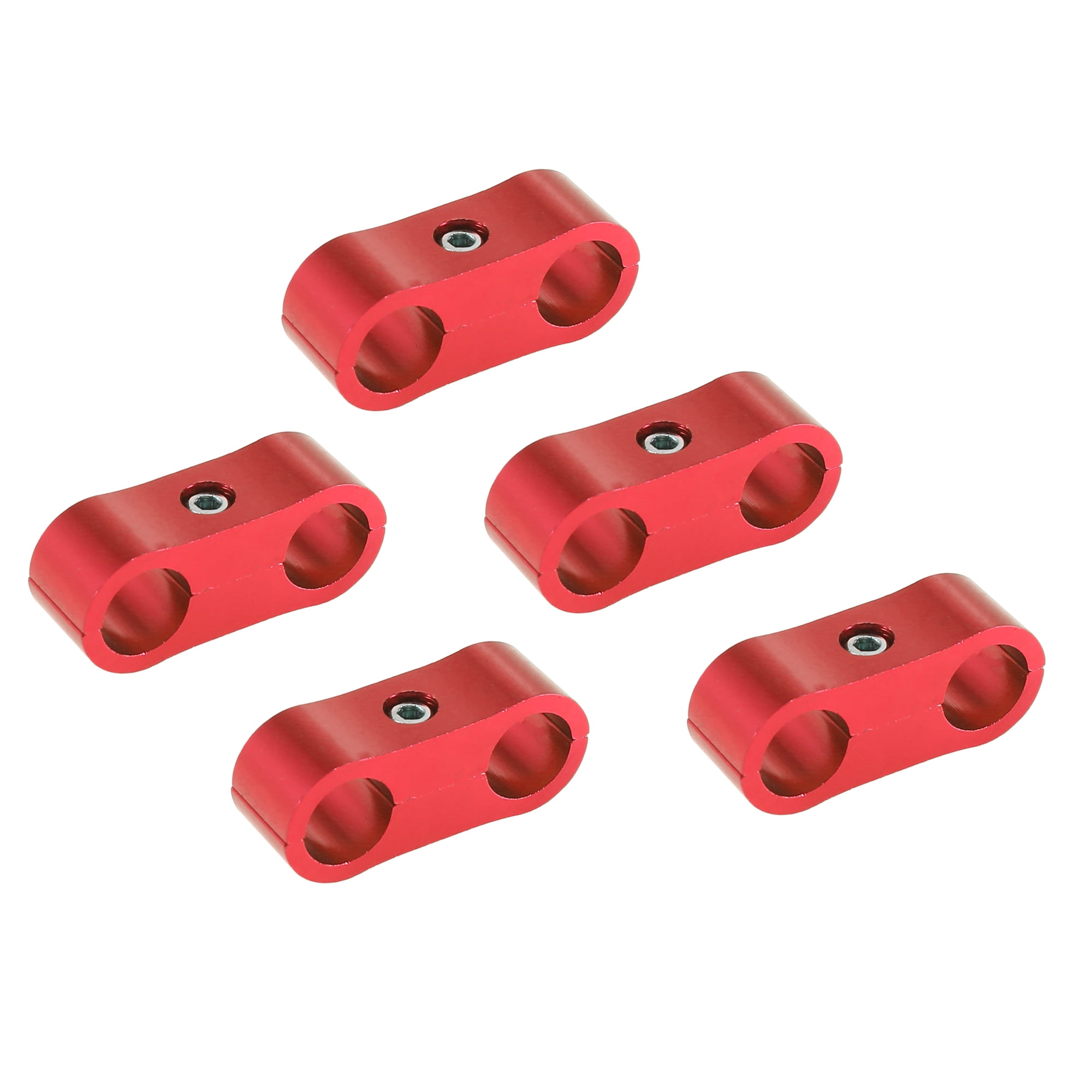 5 Pcs AN4 Hose Fuel Line Separator Clamp Red