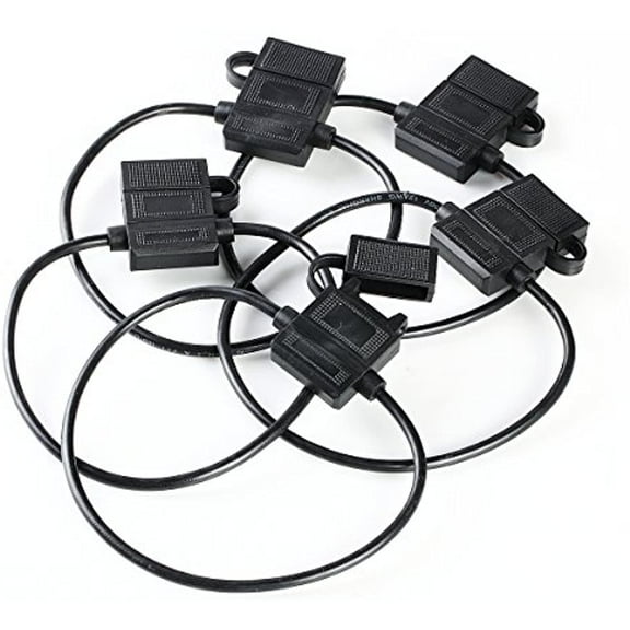 5 Pcs ATC 12 Gauge Blade Fuse Holder Inline Power 12V Black or Red