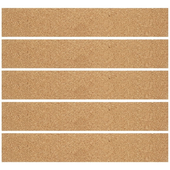 5 Pcs Adhesive Cork Strips Cork Board Tile Memo Board Strip for Home Bulletin Board Paper Message Cork Strips Office
