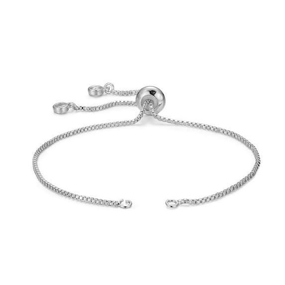 5 Pcs Adjustable Slider Metal Bracelet Slider Extender Chains with Rhinestone Charms for Jewelry Making DIY 8 Inches(223mm) P