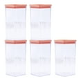 thumbnail image 1 of 5 Pcs Airtight Food Storage Containers with Lids, Pantry Organization and Storage, Plastic Leakproof Dry Food Containers for Flour Light Orange 30 oz, 1 of 7