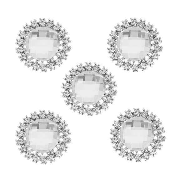 5 Pcs Alloy Diamond Buttons Rhinestone Replaceable Clothes Vintage Delicate Zinc Multifunction Crystal