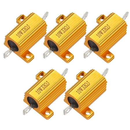 5 Pcs Aluminum Case Resistor 10W 33 Ohm Wirewound for Converter Rod Post