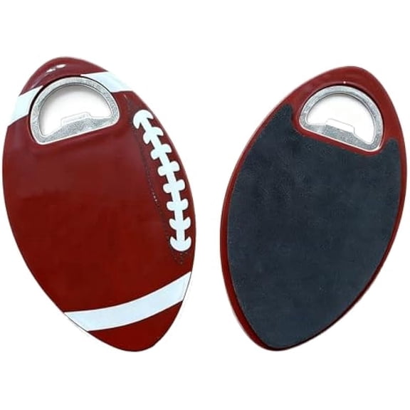 5 Pcs American Football Bottle Openers, Unique Rugby Shaped Beer Cap Removers, Heavy Duty Plastic & Iron Beverage Opener Set, 4.5 x 3 in / 11.5 x 7.5 cm, Portable Flat Design for Home Bar Party Fun