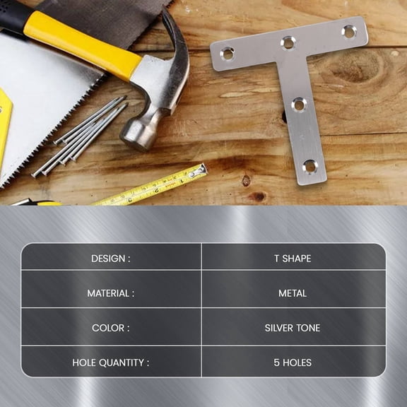 5 Pcs Angle Plate Corner Brace Flat T Shape Repair Bracket 80mm x 80mm