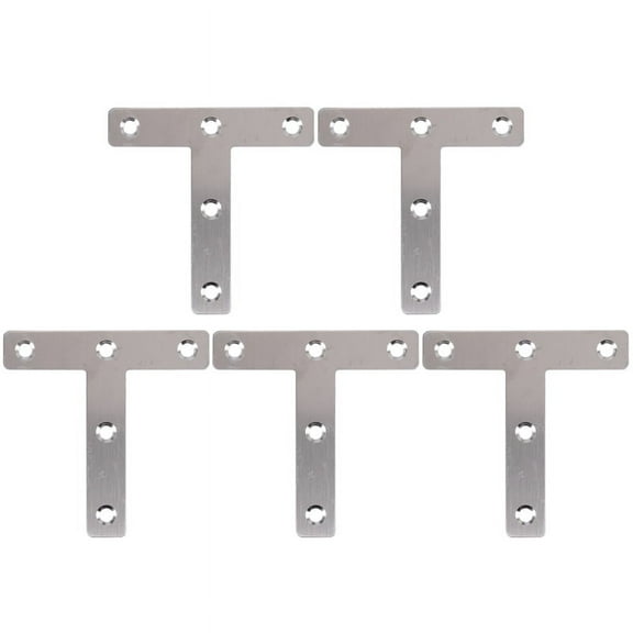 5 Pcs Angle Plate Corner Brace Flat T Shape Repair Bracket 80mm x 80mm,5 x Angle Bracket,Silver Tone