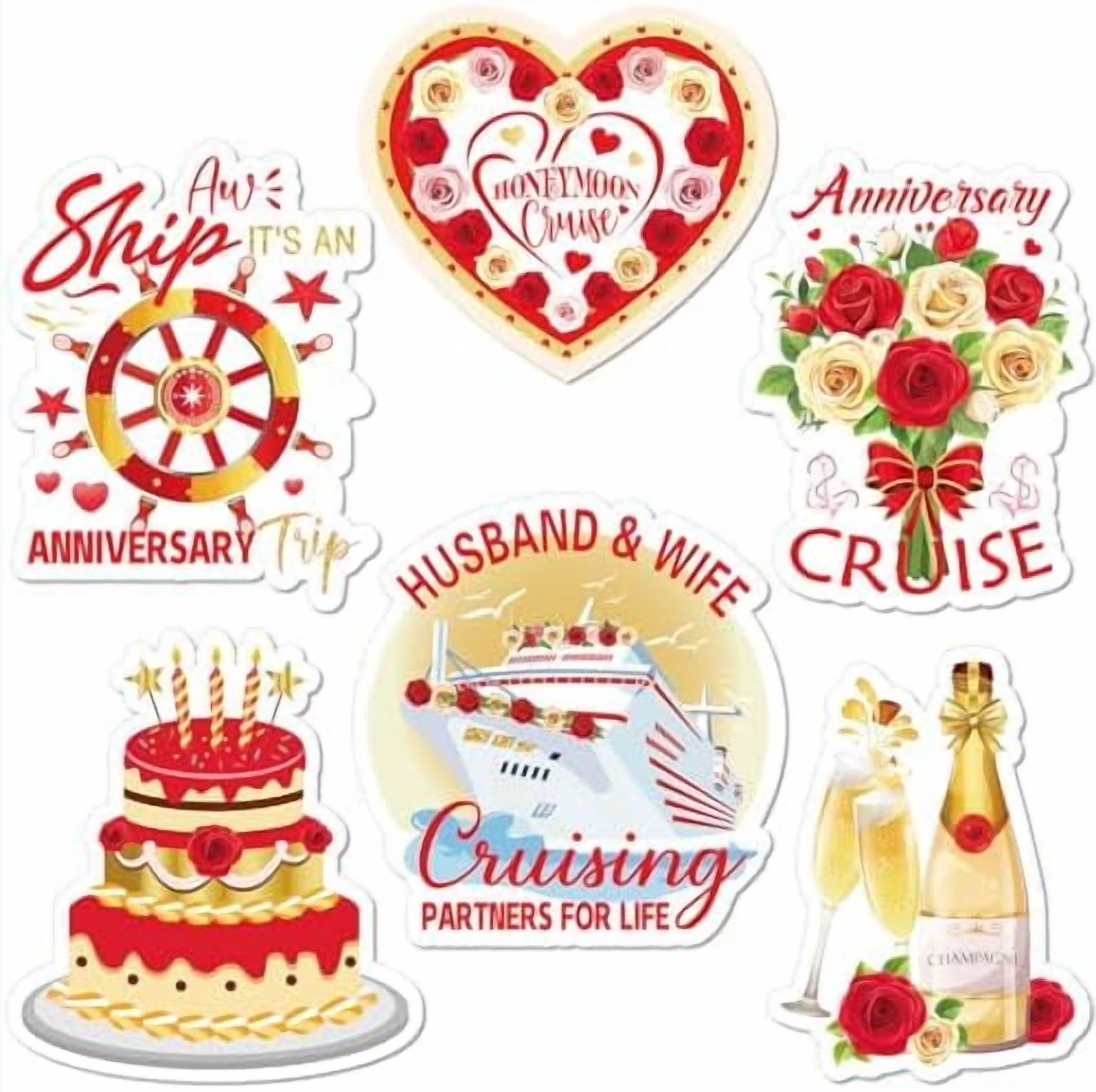 26-Piece Cruise Door Magnet Set - Funny Anchor & Ship Designs, Colorful Cabin Decor For Carnival, Royal Caribbean & Other Cruises