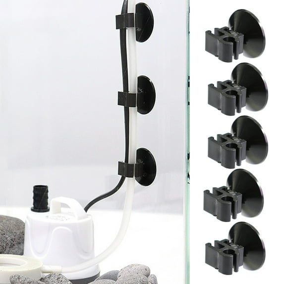 5 Pcs Aquarium Suction Cup Double-ended Buckle for Square And Round Tube Fish Tank Oxygen Tube Hose Pump Power Cord Buckle Wire Finisher Fastener Aquarium Accessories