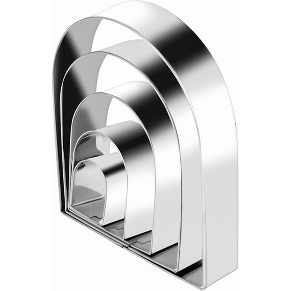 5 Pcs Arch Cookie Cutter Sets, Safe Stainless Steel Rainbow Cookie Cutter from 1 to 5 inches Reusable Door Shape Cookies Cutters for Kitchen Baking Dessert Making