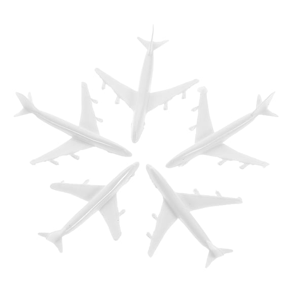 FESTFENDS 5Pcs Precision Crafted White Plastic Airport Models for Sand Tray Decoration