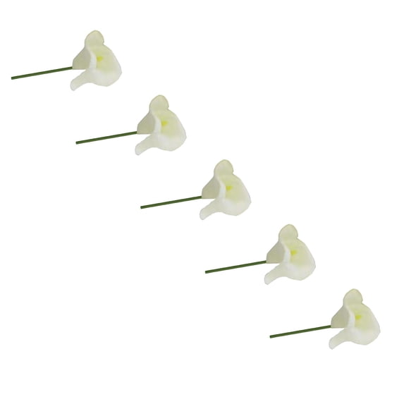 5 Pcs Artificial Calla Lily Silk Flowers Calla Lily Bridal Wedding Bouquet Lataex Real Touch Artificial Flower Home Party Decor for Home Kitchen Wedding Table Decoration, 14.17 Inch, D