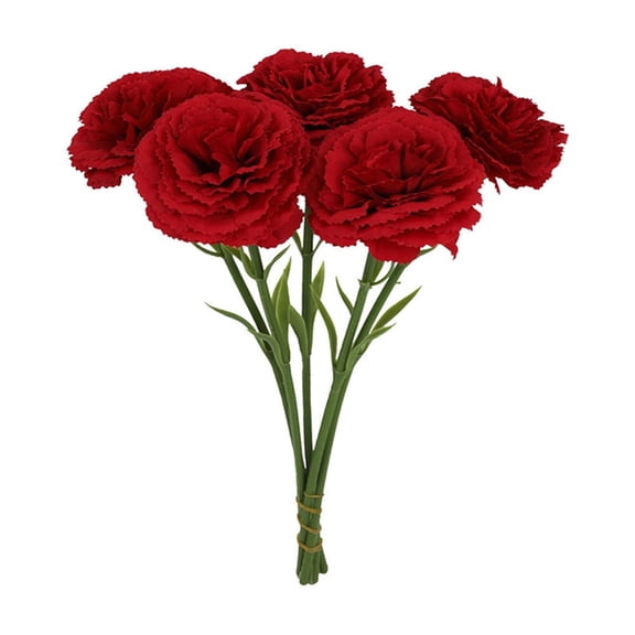 5 Pcs Artificial Carnations UV Resistant Faux Flowers Home Wedding Office Decor Silk Flower Heads With Stems For DIY Decor Spring Summer Bonsai