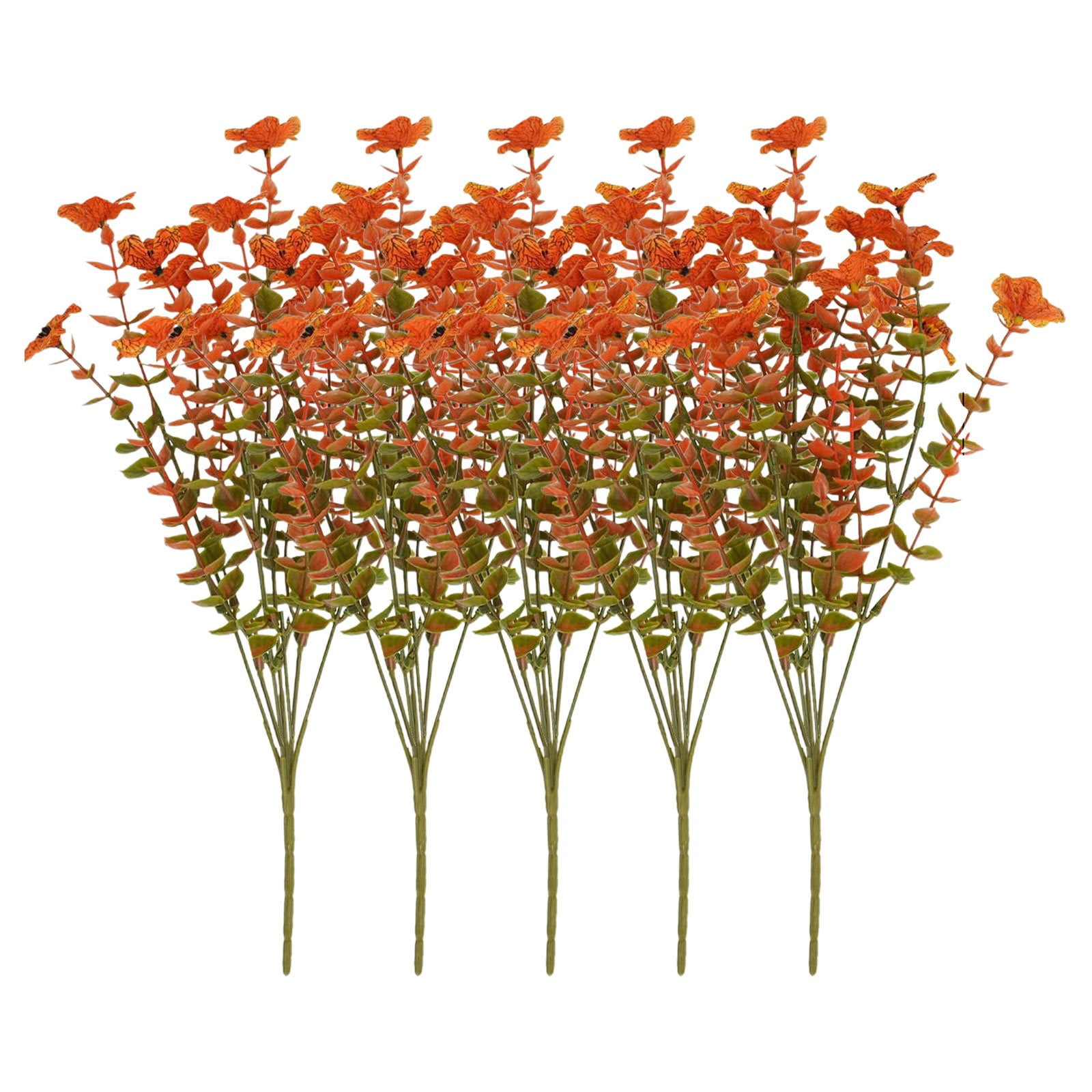 5 Pcs, Artificial Fall Flowers for Outdoor Decor Fake Mums, Faux Mums ...