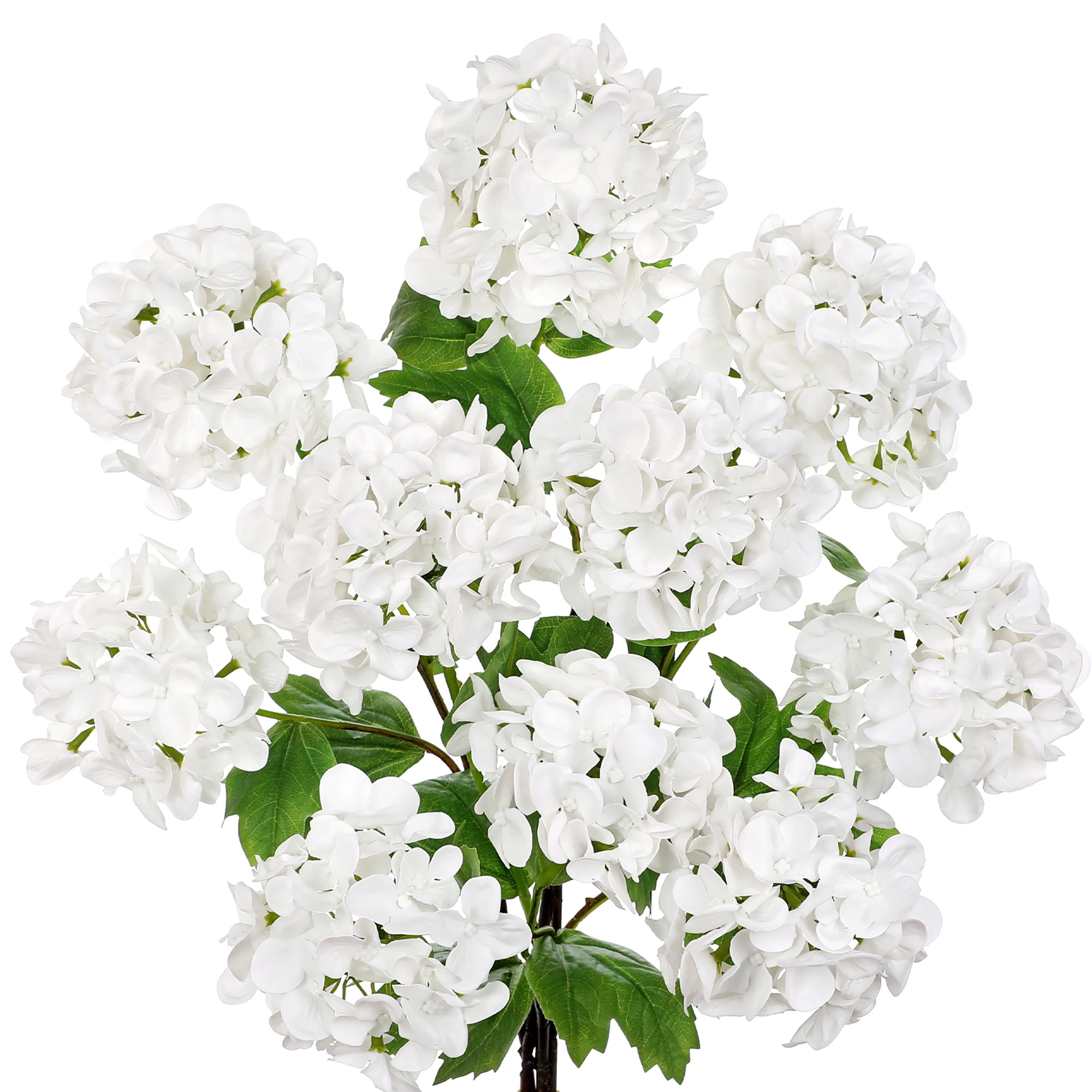 5 Pcs Artificial Hydrangea Flowers 19"Stem Artificial Flower White Faux Hydrangeas with 5 Flower Heads Real Touch Plant Fake Hydrangeas for Indoor Outdoor Decor Table Centerpieces