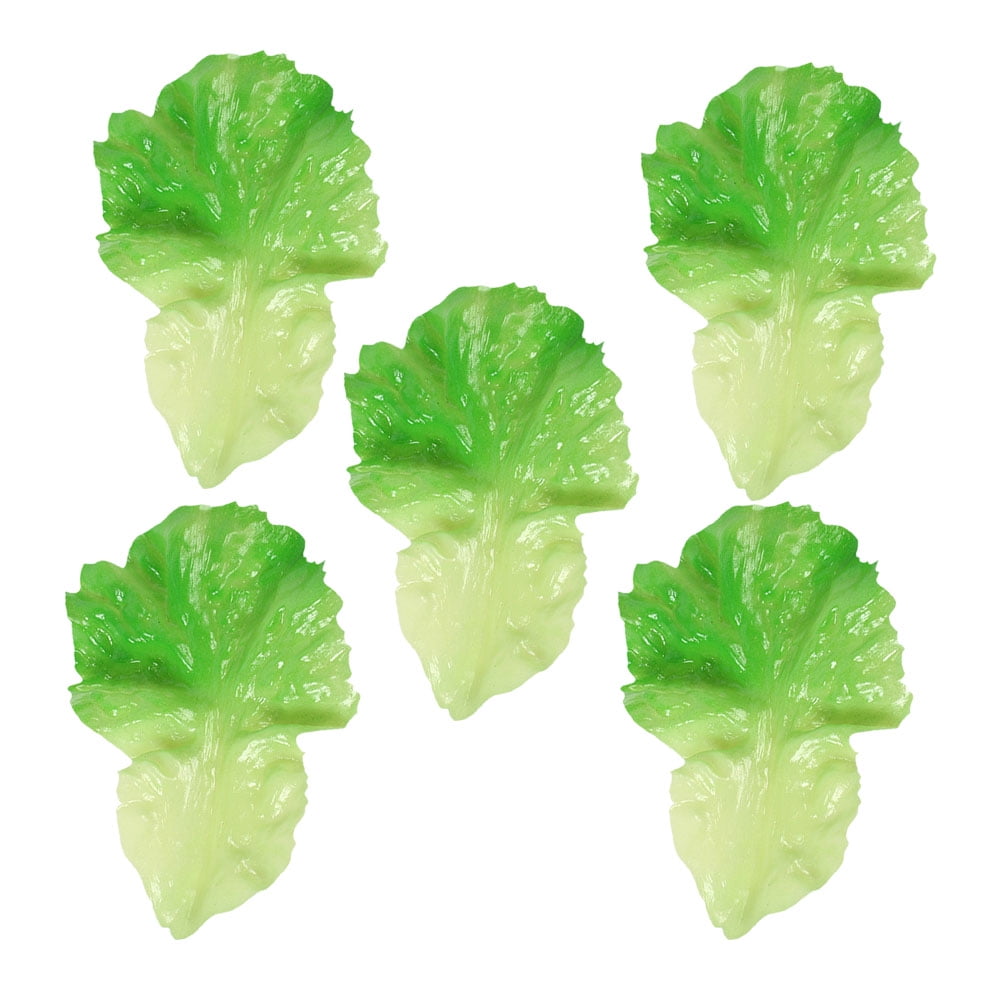5 Pcs Artificial Lettuce Model Veggies Simulation Leaf Vegetable Fake